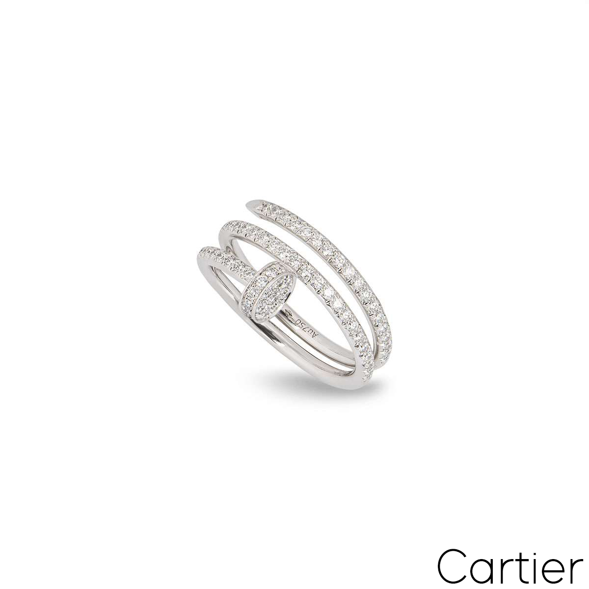 Cartier White Gold Diamond Juste Un Clou Ring Size 46 B4211100